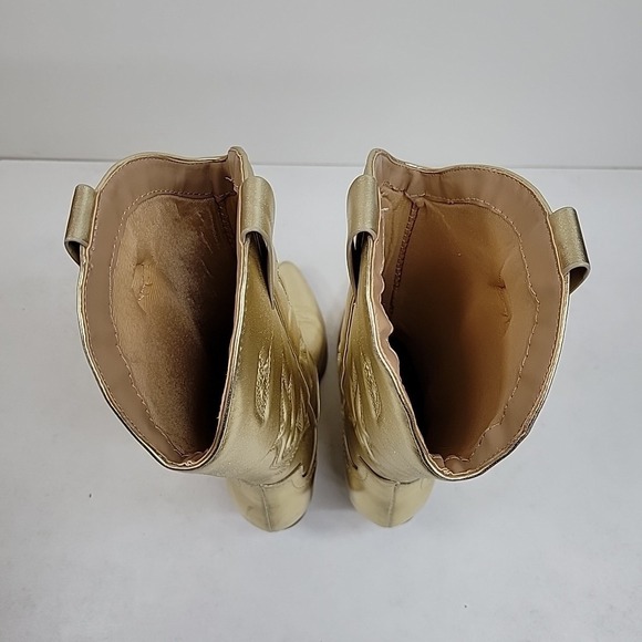 Soda Women Cowboy Western Stitched Heel Boots Pointy Toe Mid Shaft ORVILLE Gold - Picture 9 of 12